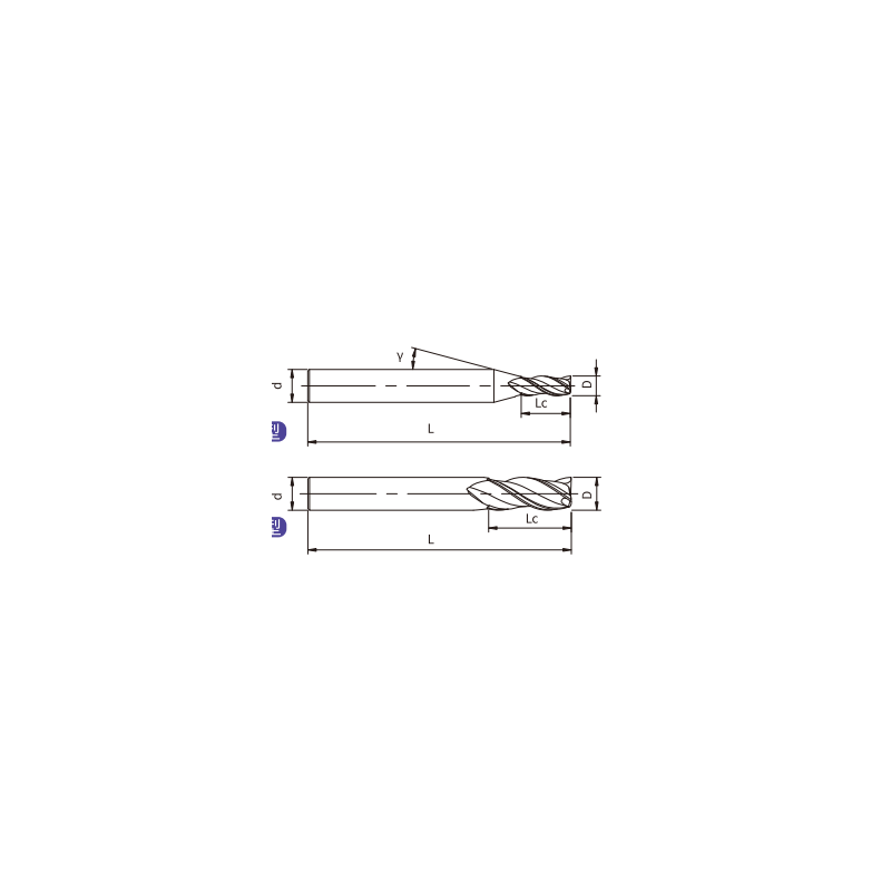 A-S3-08020 (UA100-S3-08020) Фреза концевая 3 зуба A-S3-08020 (UA100-S3-08020) Фреза концевая 3 зуба