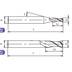 A-SS2-10015 Фреза концевая удлиненнная 2 зуба