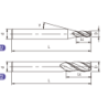 A-SL3-12050 Фреза концевая удлиненная 3 зуба