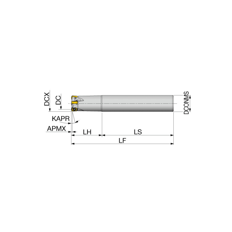 EXN02R008M08.0-01L Концевая фреза с высокой подачей