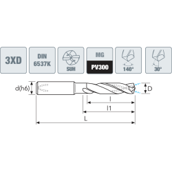 Сверло 353SUH MM 3.5 PV300 3D D6537K OSAWA