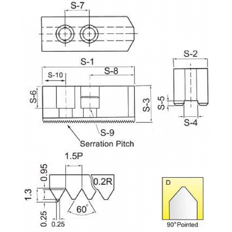 Комплект сырых кулачков SJ08037D 8 (35Wx37Hx95L) T-Slot 14 Комплект сырых кулачков SJ08037D 8 (35Wx37Hx95L) T-Slot 14