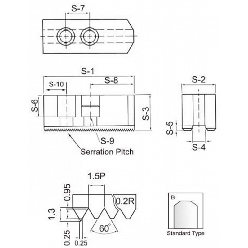 Комплект алюминиевых кулачков SJ-A06030B for 6 (Height 30mm) Комплект алюминиевых кулачков SJ-A06030B for 6 (Height 30mm)