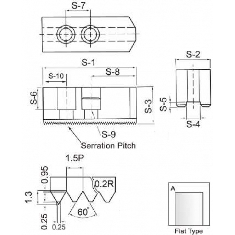 Комплект сырых кулачков SJ15062A-22 15 (62Wx62Hx165L) T-Slot 22