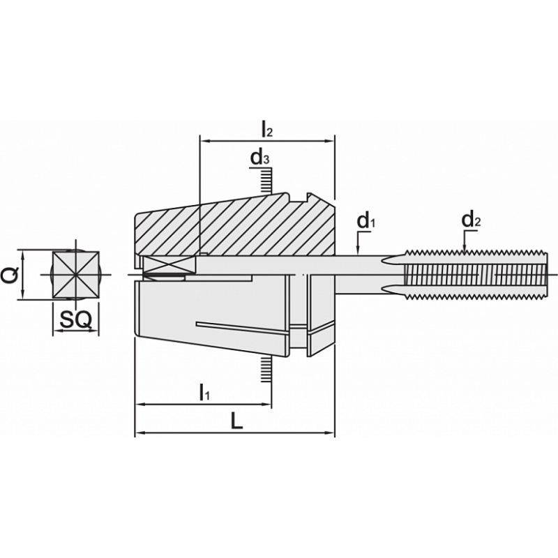 Цанга для метчиков ER-TC16 05334 M4-4.00-3.15 Цанга для метчиков ER-TC16 05334 M4-4.00-3.15