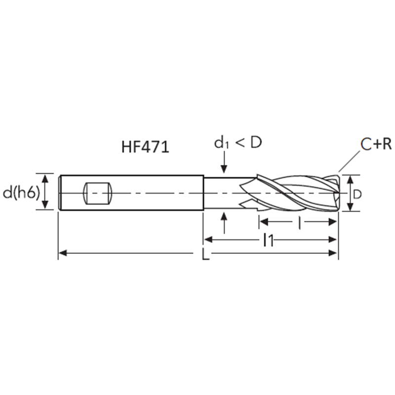 Фреза HF471 MM 3(15) C+R 4F W-SC PV300 OSW Фреза HF471 MM 3(15) C+R 4F W-SC PV300 OSW