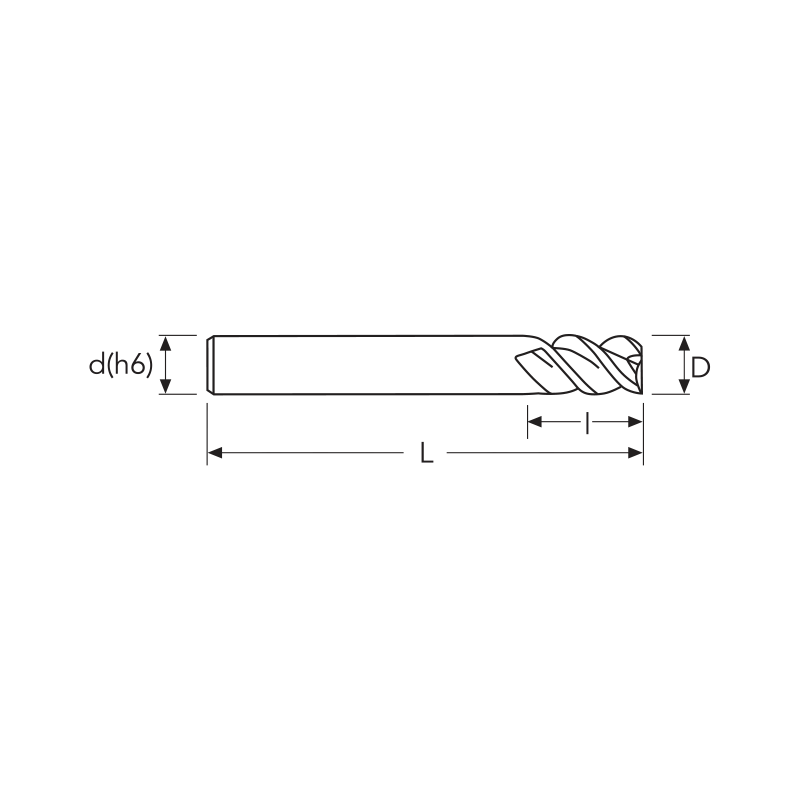 Фреза MDA311 MM 4 L100 3F 55°ALU CARBIDE OSAWA Фреза MDA311 MM 4 L100 3F 55°ALU CARBIDE OSAWA