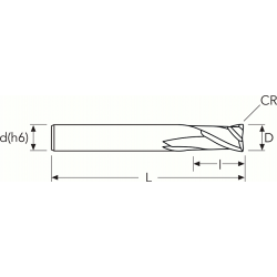 Фреза G2CS2R MM 6 R2 2F CARBIDE PV200 OSW