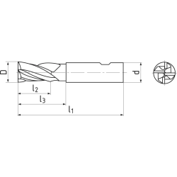 Концевая фреза 12x13x83, Z4, ZPS, HSSE-PM, AlTiN 150617S.120 AlTiN