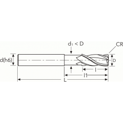 Фреза HF452 MM 5 (19) R0.5 CR 4F PV300 OSAWA