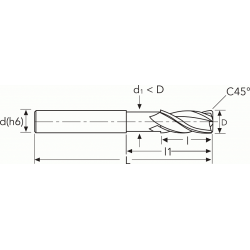 Фреза HF440 MM 6 (20) C45 4F PV300 OSAWA