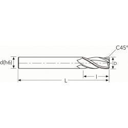 Фреза HF850 MM 8X8X20X64 C45 4F PV300 OSAWA