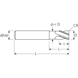 Фреза UHF4 MM 8 R1 4F UH COATING OSAWA