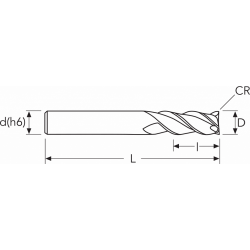 Фреза HFAL3 MM 6 R0.1 CR 3F ALU OSAWA