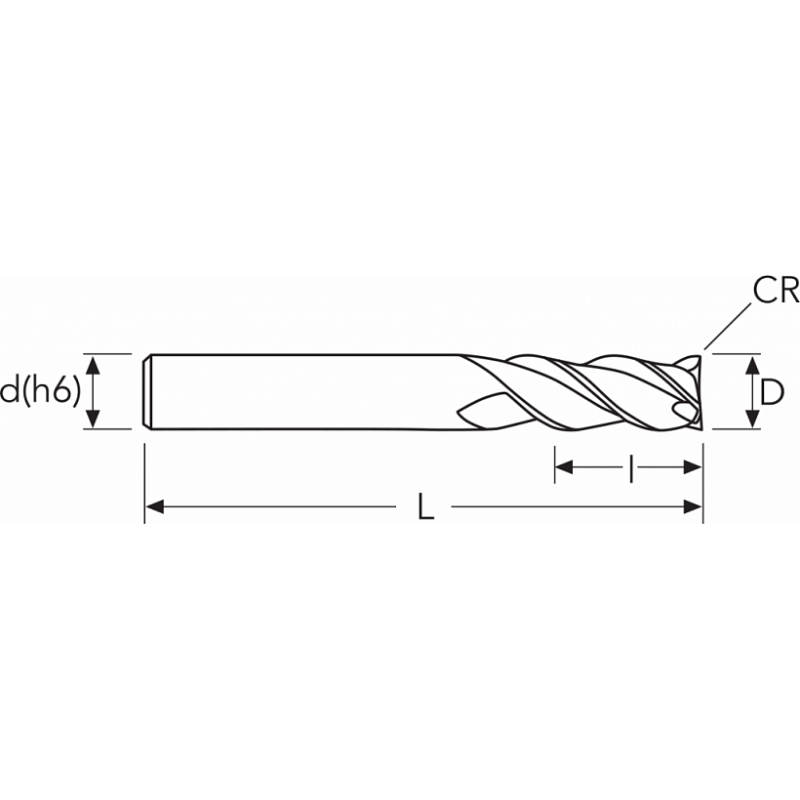Фреза HFAL3 MM 6 R0.1 CR 3F ALU OSAWA