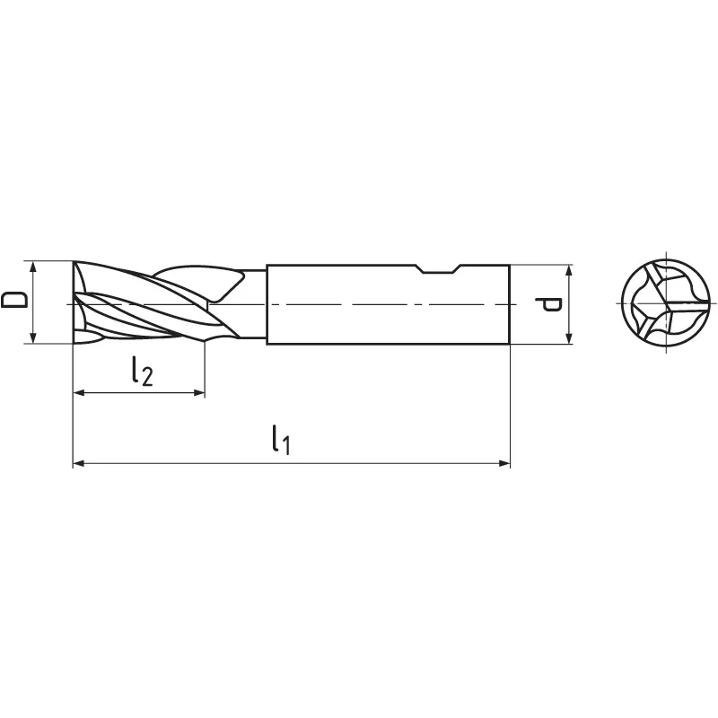 Концевая фреза 10x45x95, Z3, DIN 844L, HSSCo8, TiAlN, N 233418.100 TiAlN Концевая фреза 10x45x95, Z3, DIN 844L, HSSCo8, TiAlN, N 233418.100 TiAlN