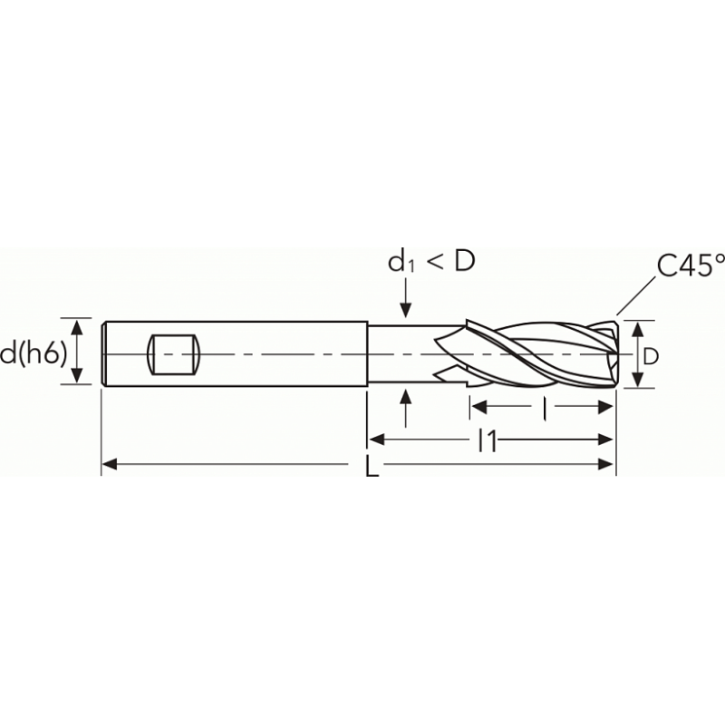 Фреза HF441 MM 5 (19) C45 4F W PV300 OSAWA Фреза HF441 MM 5 (19) C45 4F W PV300 OSAWA