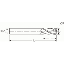 Фреза HF852 MM10X10X22X72 R0.5 CR4F PV300 OS