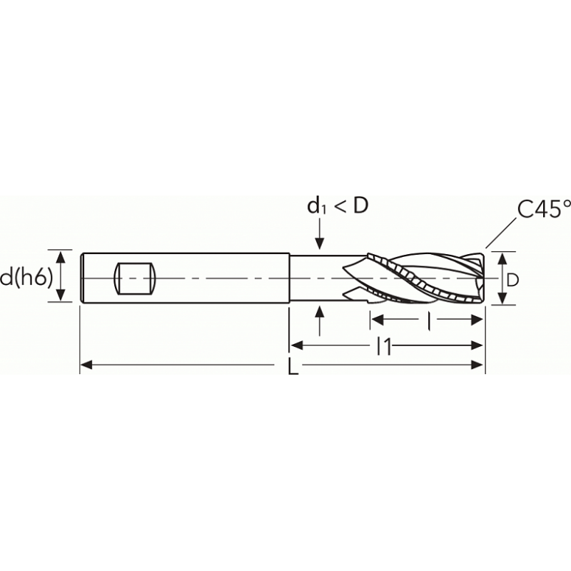 Фреза HF445 MM20 (50) C45 4F MR W PV300 OSAWA