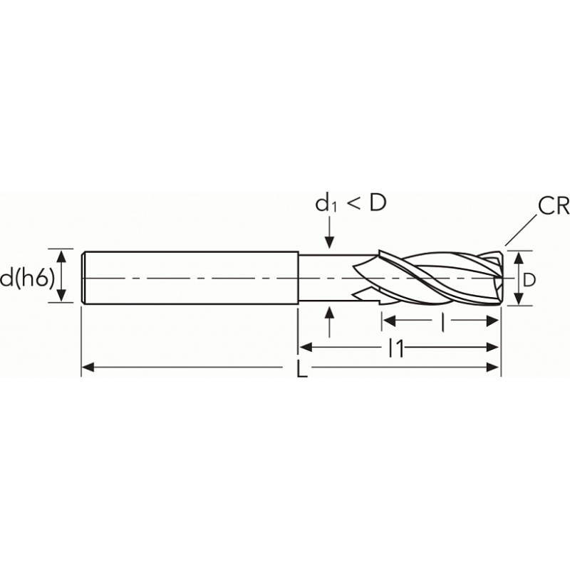 Фреза HF542 MM20 (100)L150 R0.5 CR4F PV300 OSW