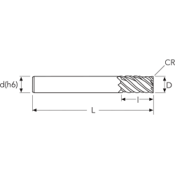 Фреза MEX611R MM12 R0.5 6F LS ENDLESS OSW