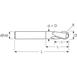Фреза UH253 MM10 (100)L150 2FB UH COATING OSW