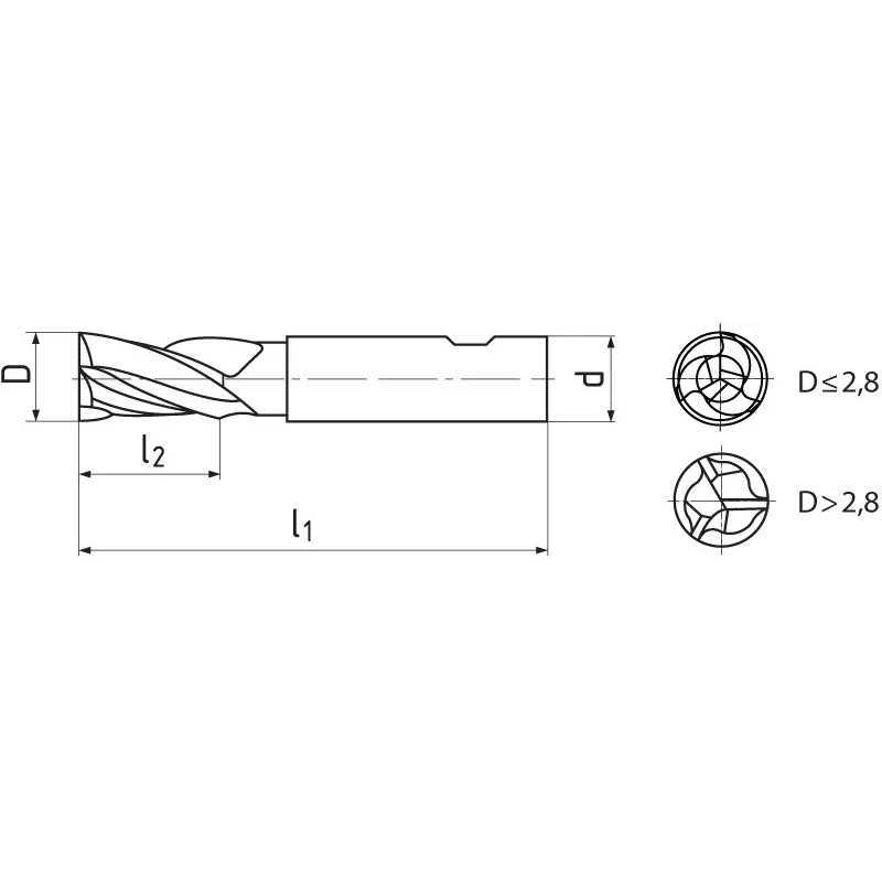 Мини концевая фреза 9x19x56, Z3, ZPS, HSSCo8, TiAlN, N 161418.090 TiAlN Мини концевая фреза 9x19x56, Z3, ZPS, HSSCo8, TiAlN, N 161418.090 TiAlN