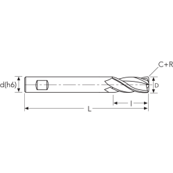 Фреза HF871 MM15 C+R 4F W-SC PV300 OSAWA