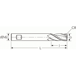 Фреза HF943 MM16 L125 R0.3 CR 4F W PV300 OSAWA