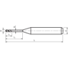 Мини концевая фреза 0,7x0,8x50, Z2, 30°, ZPS, SC, AlTiN, H S260402.007