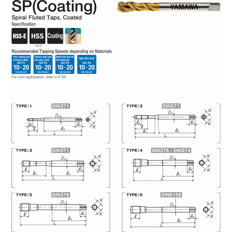 Метчик SP PV15 371 ISO2 M5X0.8 Метчик SP PV15 371 ISO2 M5X0.8