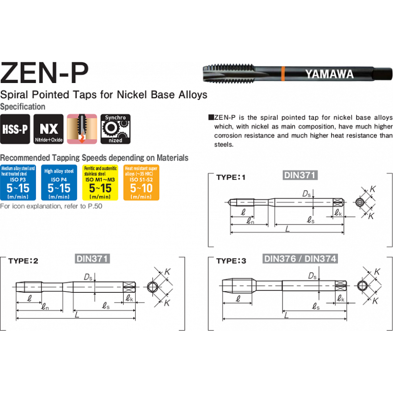 Метчик ZEN-P 371 ISO2X M 3X0.5 Метчик ZEN-P 371 ISO2X M 3X0.5