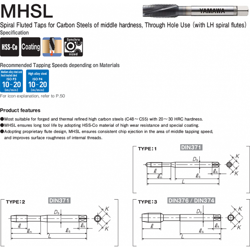 Метчик MHSL 374 ISO2X MF16X1.5 Метчик MHSL 374 ISO2X MF16X1.5