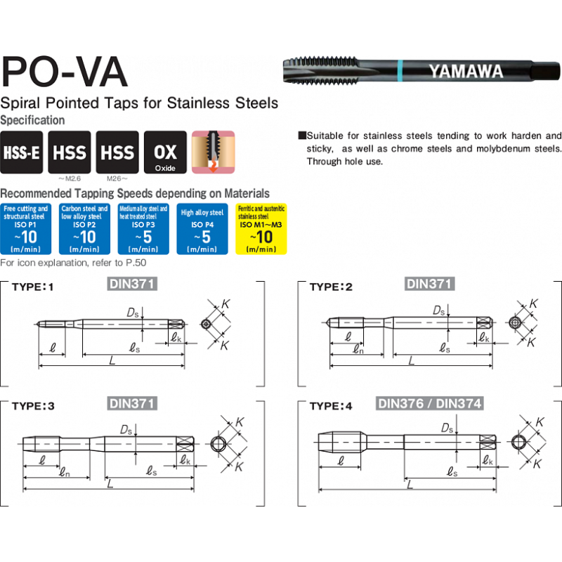 Метчик PO-VA 374 ISO2X MF24X1.5 Метчик PO-VA 374 ISO2X MF24X1.5
