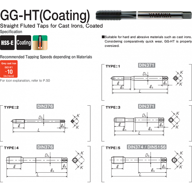 Метчик GG-HT COATING 374 ISO2X MF12X1.5 Метчик GG-HT COATING 374 ISO2X MF12X1.5