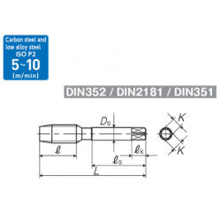 Метчик HT 352 ISO2 M16X2 V