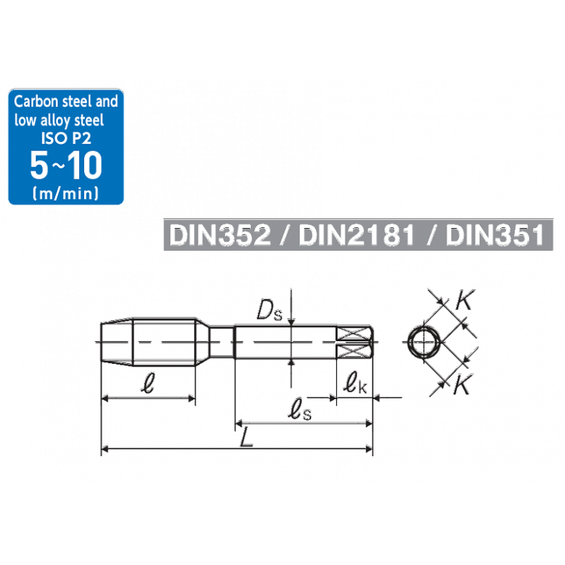 Метчик HT 352 ISO2 M30X3.5 V Метчик HT 352 ISO2 M30X3.5 V