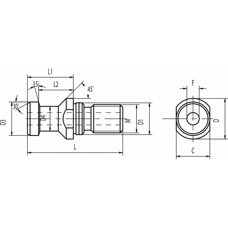 Штревель CODOLO DIN69872 ISO40-FORO+OR (Комплект)