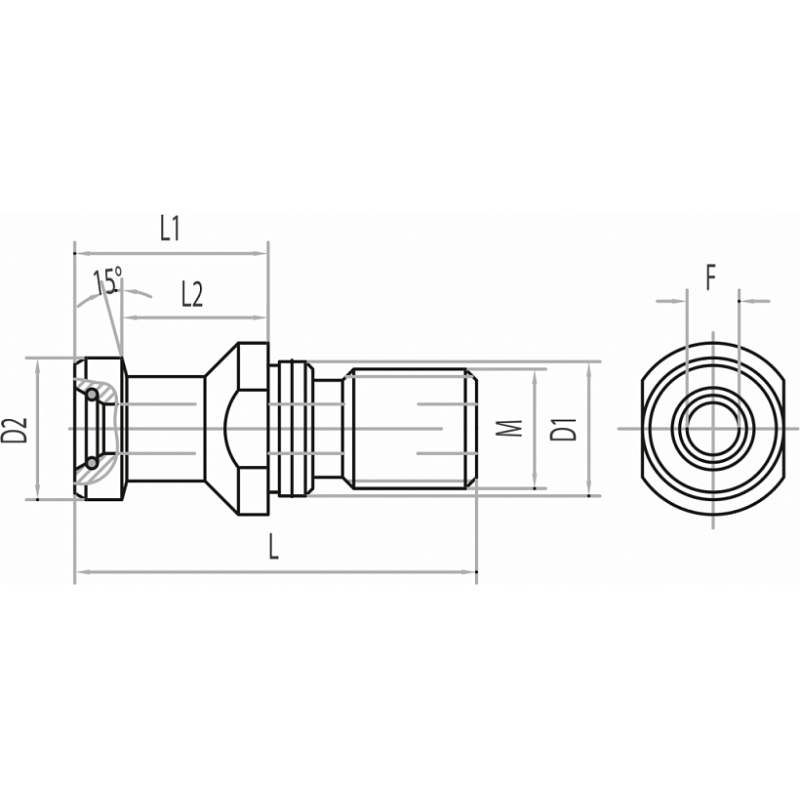 Штревель CODOLO ISO40DIN69872/A H20+2OR