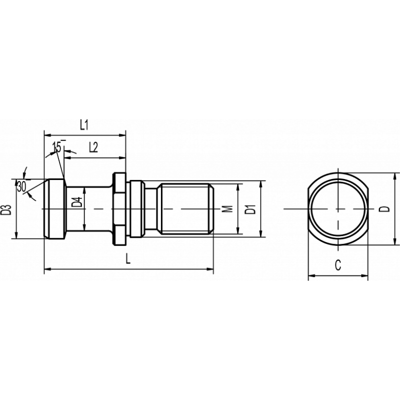 Штревель CODOLO DIN7388/2A ISO50 NON FO