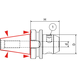 Оправка Weldon BT40 DOUBLE CONTACT H.63 D.16