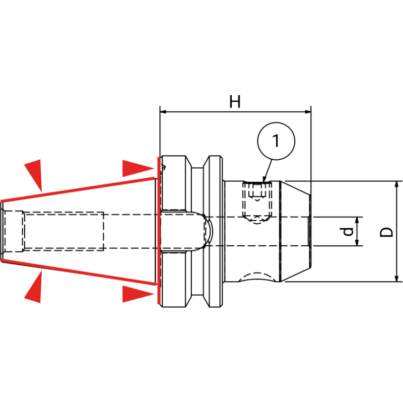 Оправка Weldon BT40 DOUBLE CONTACT H.50 D.8 Оправка Weldon BT40 DOUBLE CONTACT H.50 D.8