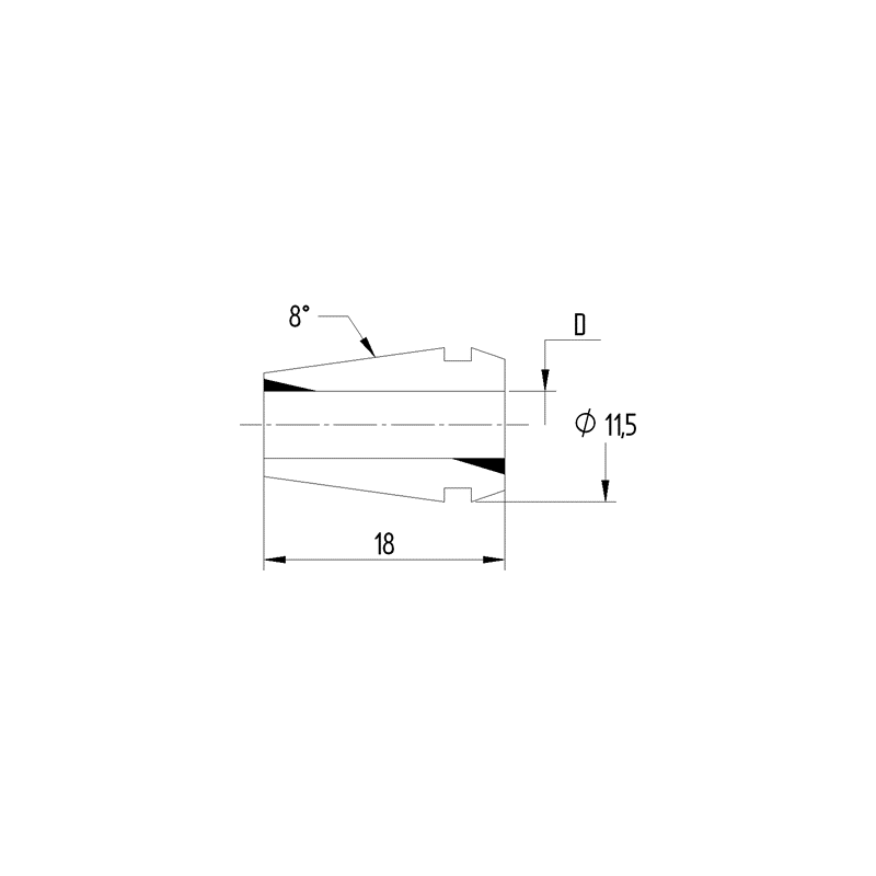 Цанга PINZA ER 11 Ø - 2,5 Цанга PINZA ER 11 Ø - 2,5