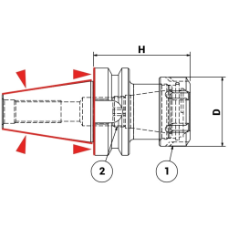 Патрон цанговый BT40 DOUBLE CONTACT H.70 ER25