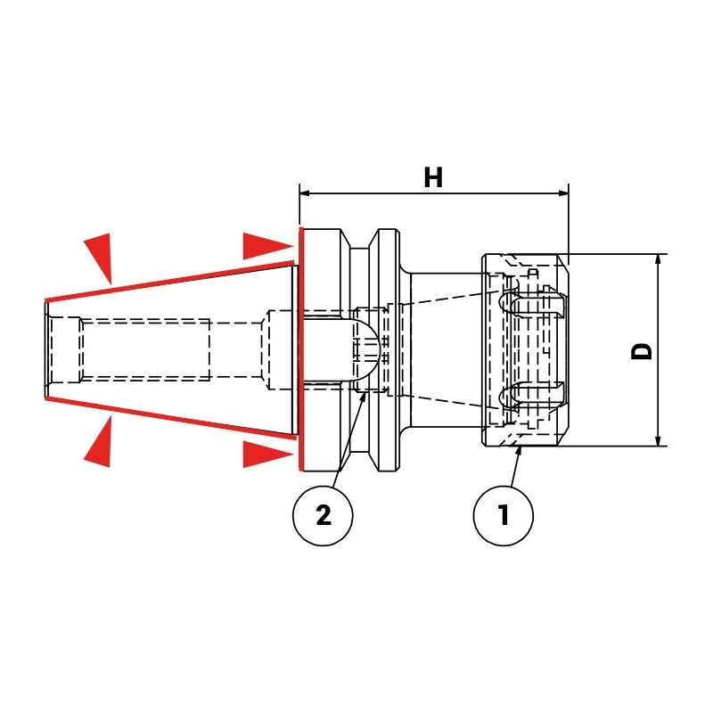 Патрон цанговый BT40 DOUBLE CONTACT H.70 ER25