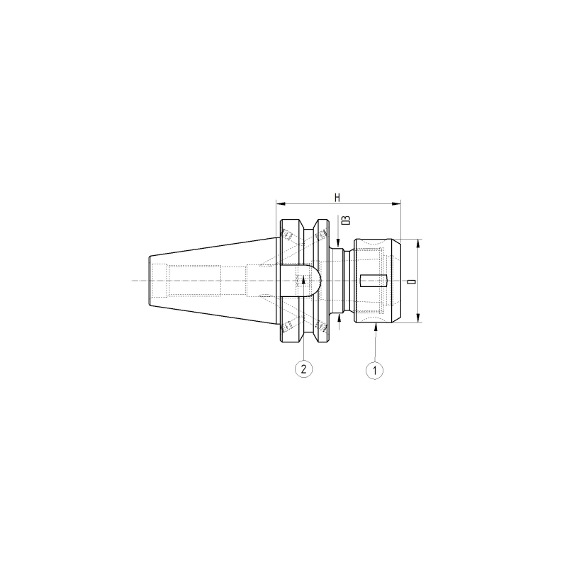 Патрон цанговый ISO50 MAS403BT P/P H130 EOC25