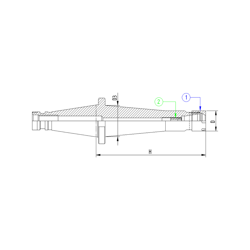 Патрон цанговый ISO40 DIN2080 P/P H160 ER25MINI