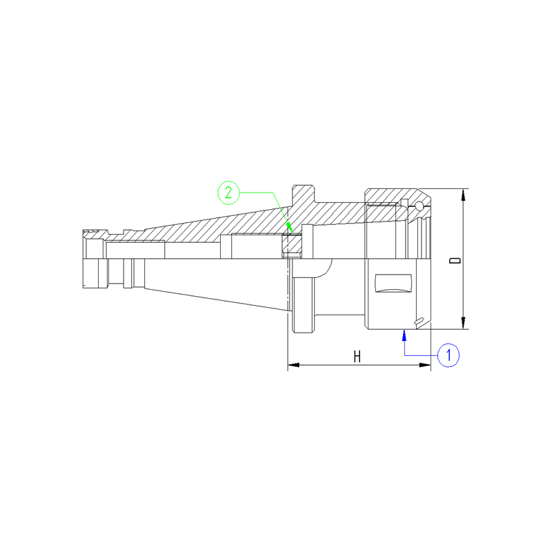 Патрон цанговый ISO40 DIN2080 P/P H70 EOC25