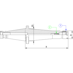 Патрон цанговый ISO50 DIN2080 P/P H100 ER16MINI