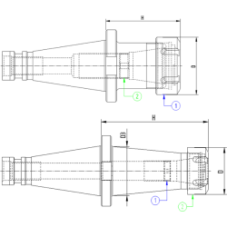 Патрон цанговый ISO50 DIN2080 P/P H160 ER20